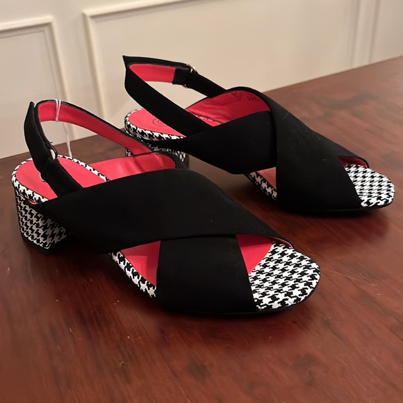 NWB Pas De Rouge Women's Fleur 2824 In Black Suede/Embossed Leather Size 37 - Picture 2 of 12